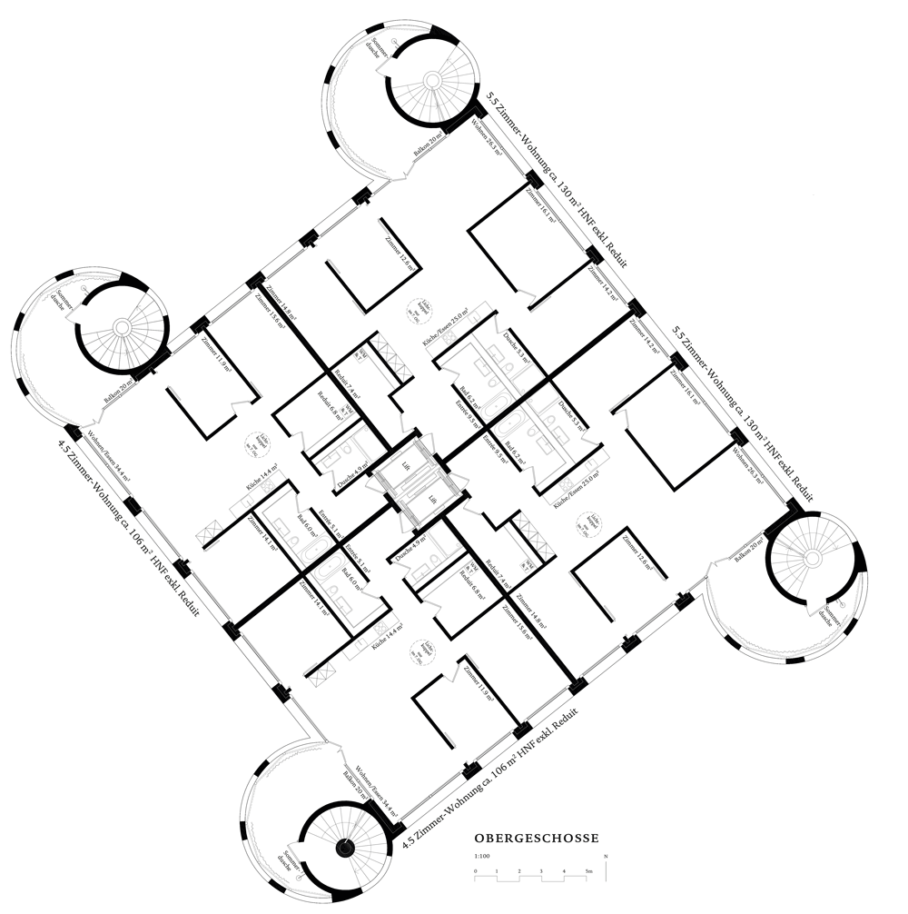 1000x1006 Concrete Apartment Building In Zellweger Park Herzog And De