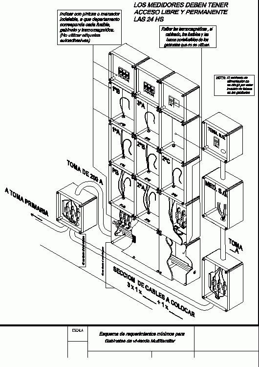 530x750 Unit Electrical Meters Box, Apartment Building, Buenos Aires Dwg