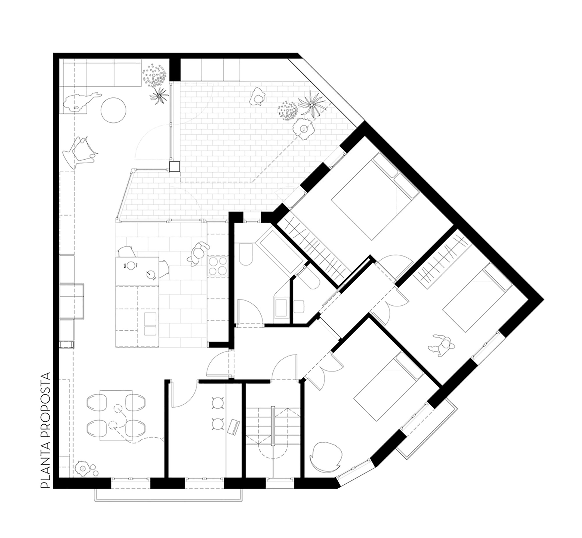 2000x1848 Gallery Of Apartment And Courtyard In Barcelona Cavaa