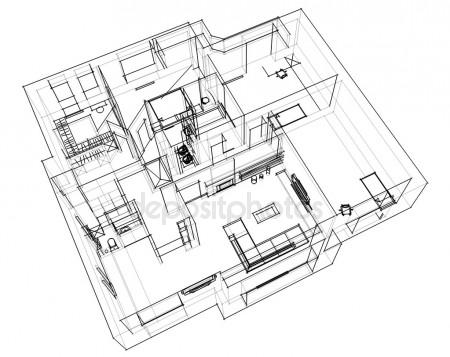 450x357 3d Apartment Sketch Stock Photo Seregalsv