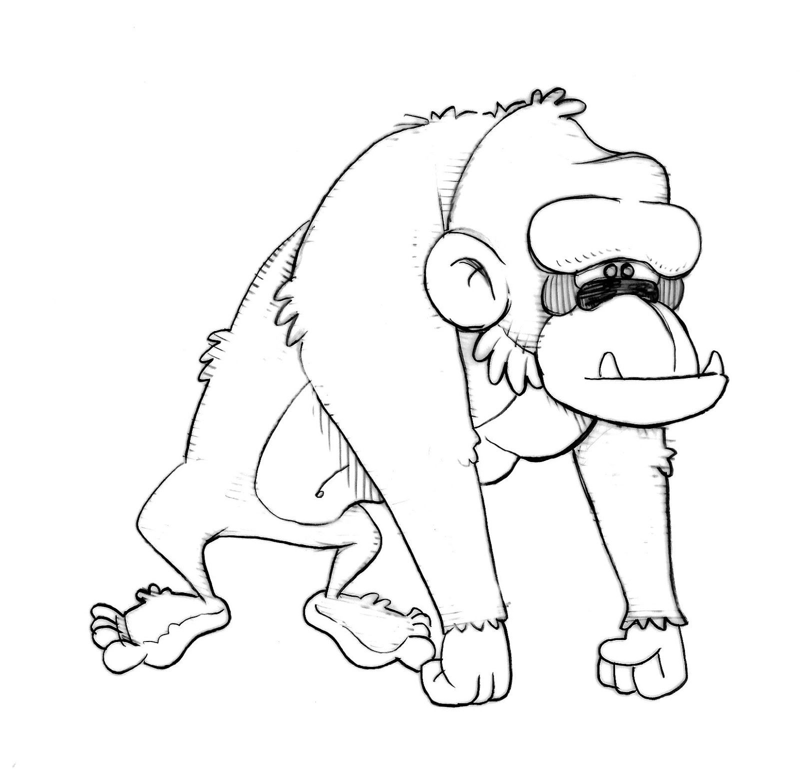 1600x1548 Evil Gorilla Drawing Like An Older Gorilla Then Ape Genious