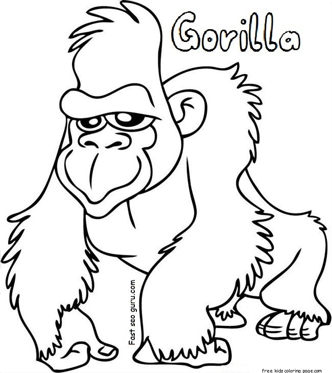 650x729 Powerful Ape 18 Printable Gorilla Coloring Pages ( Easy Amp Mandala )