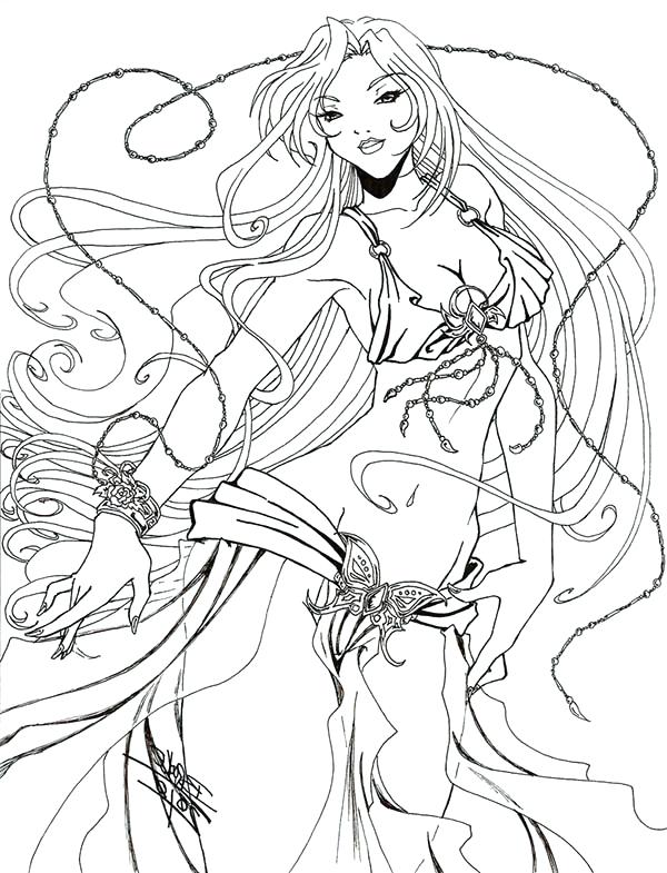 600x785 Aphrodite Coloring Page
