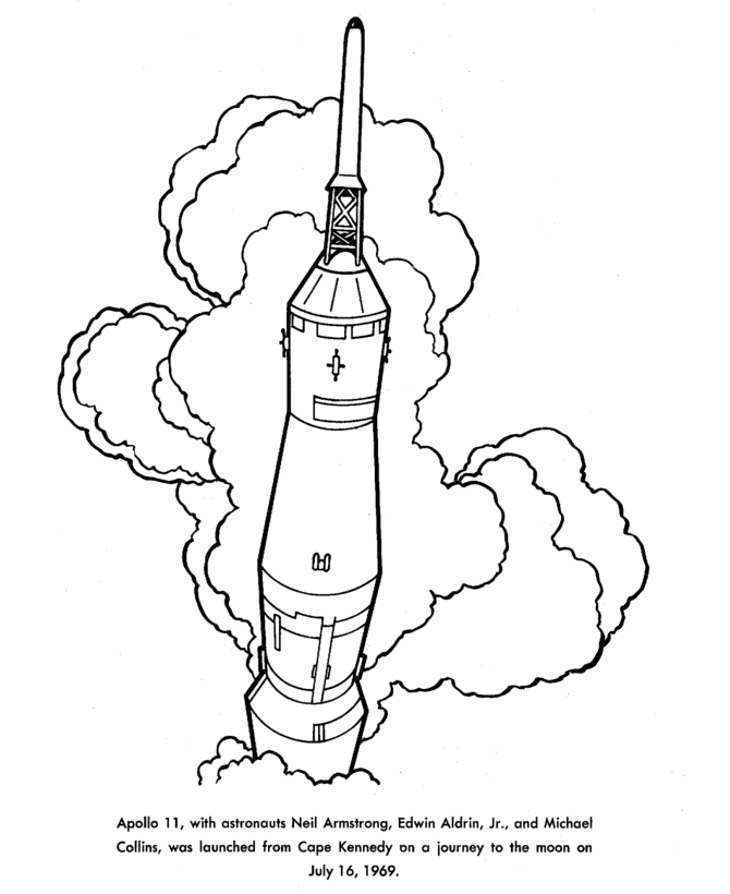 670x820 Usa Printables Apollo 11 Launch Coloring Pages