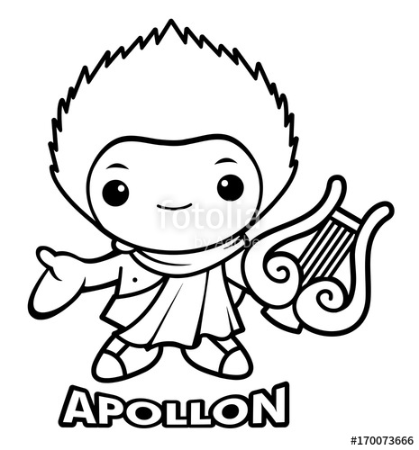 465x500 Black And White Apollo Mascot, The God Of The Sun. Olympus God