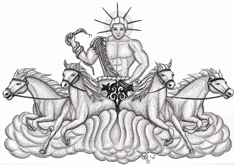 900x636 Apollo The Greek God Drawing By Amanda Machin