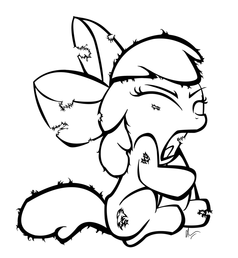 800x866 Zombie Apple Bloom Line Art By Organictron