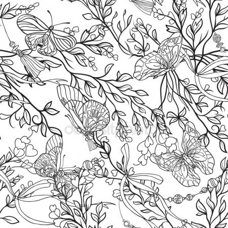 450x450 Apple Flowers Tree Blossom, Bud, Leaf, Branch Botanical Sketch