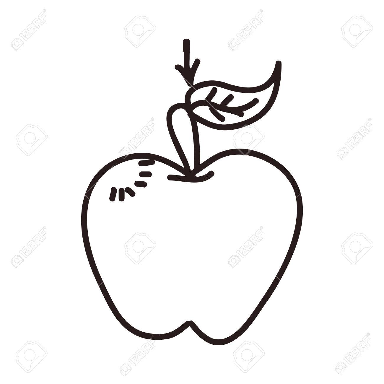 1300x1300 Apple Cartoon Draw Vector Icon Illustration Graphic Design Royalty