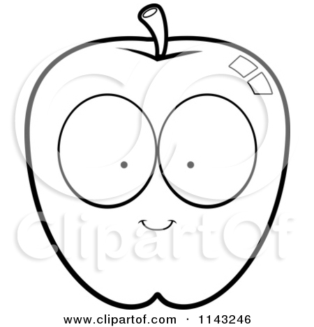 450x470 Apple Cartoon Clipart Black And White