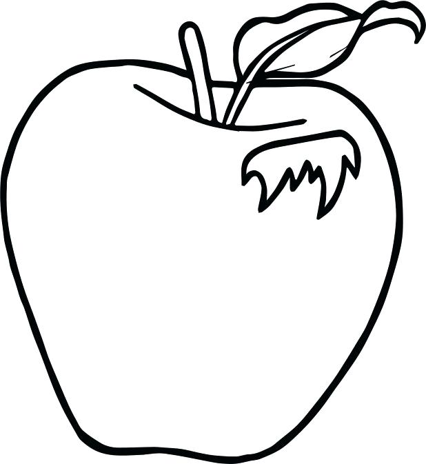 618x673 Coloring Picture Of An Apple Drawing Apple Basket Coloring Pages