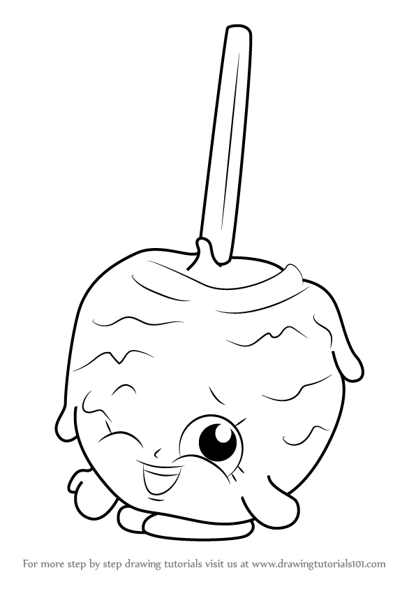 596x843 Learn How To Draw Candy Apple From Shopkins (Shopkins) Step By