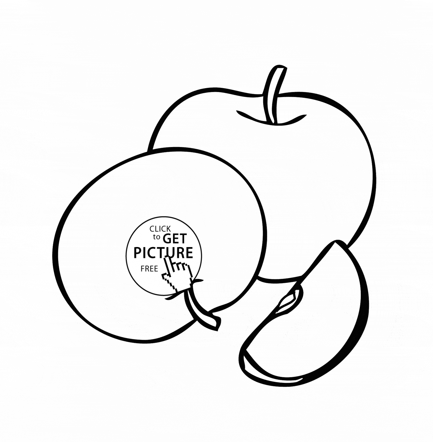 1466x1494 Apples Coloring Page For Kids, Fruits Coloring Pages Printables