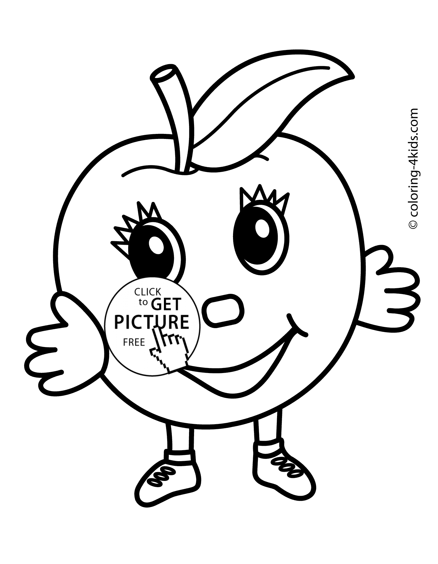 1483x1908 Character Fruits Coloring Pages Simple For Kids, Printable Free
