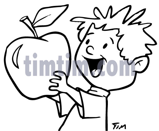 513x421 Free Drawing Of Apple Boy Bw From The Category Cooking Food