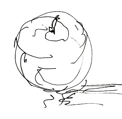 400x389 Drawn Apple Contour Drawing