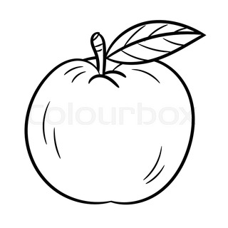 320x320 Hand Drawn Sketch Of Apples Isolated, Black And White Cartoon