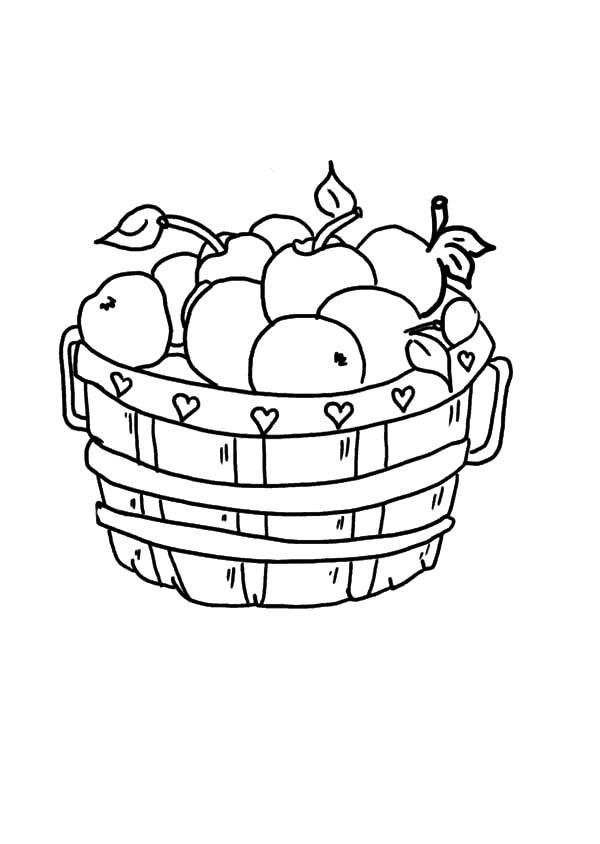 600x844 How To Draw Apple Basket Coloring Pages Best Place To Color