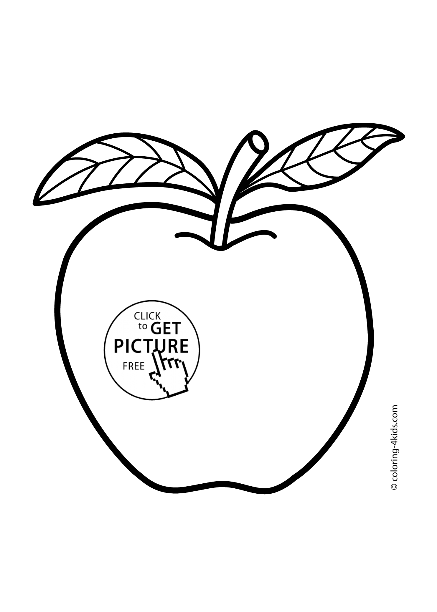 1483x2079 Apple Fruits Coloring Pages For Kids, Printable Free Coloing