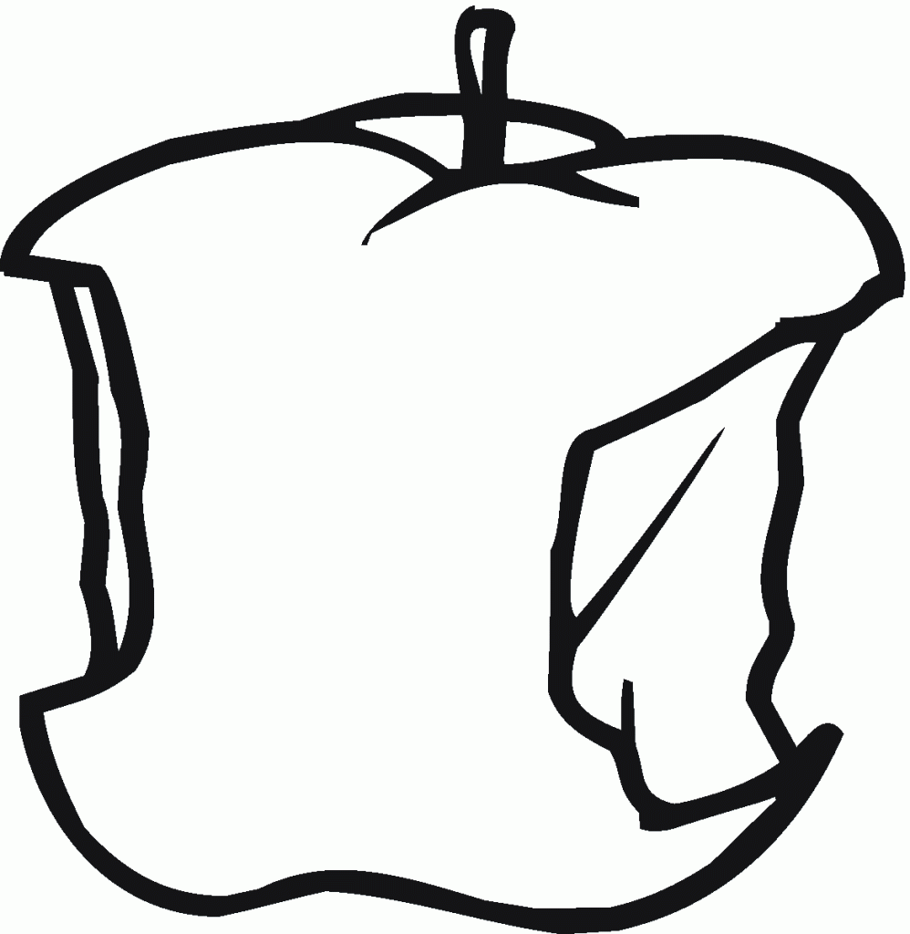 998x1024 Apple Bite Coloring Page
