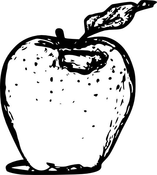 534x594 Apple Line Art Clip Art