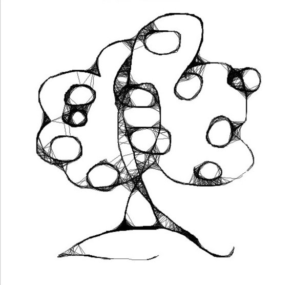 570x556 Apple Tree Line Drawing Digital Doodle Drawing By Sneezingonion