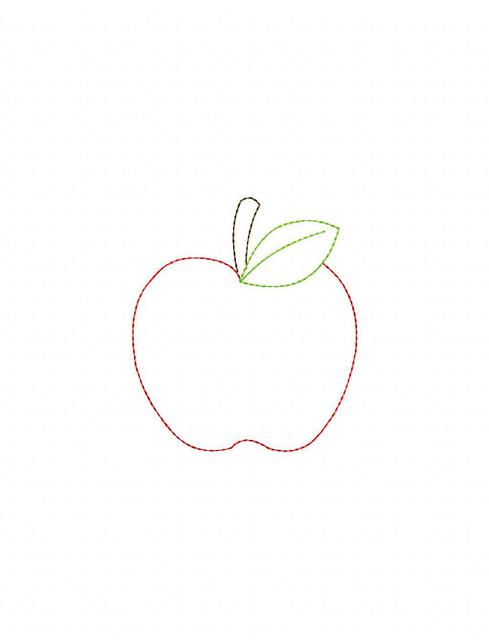 489x640 Apple Color Work Embroidery Design