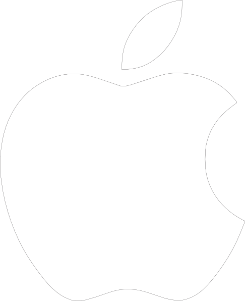 486x596 White Apple Logo On Black Background Clip Art