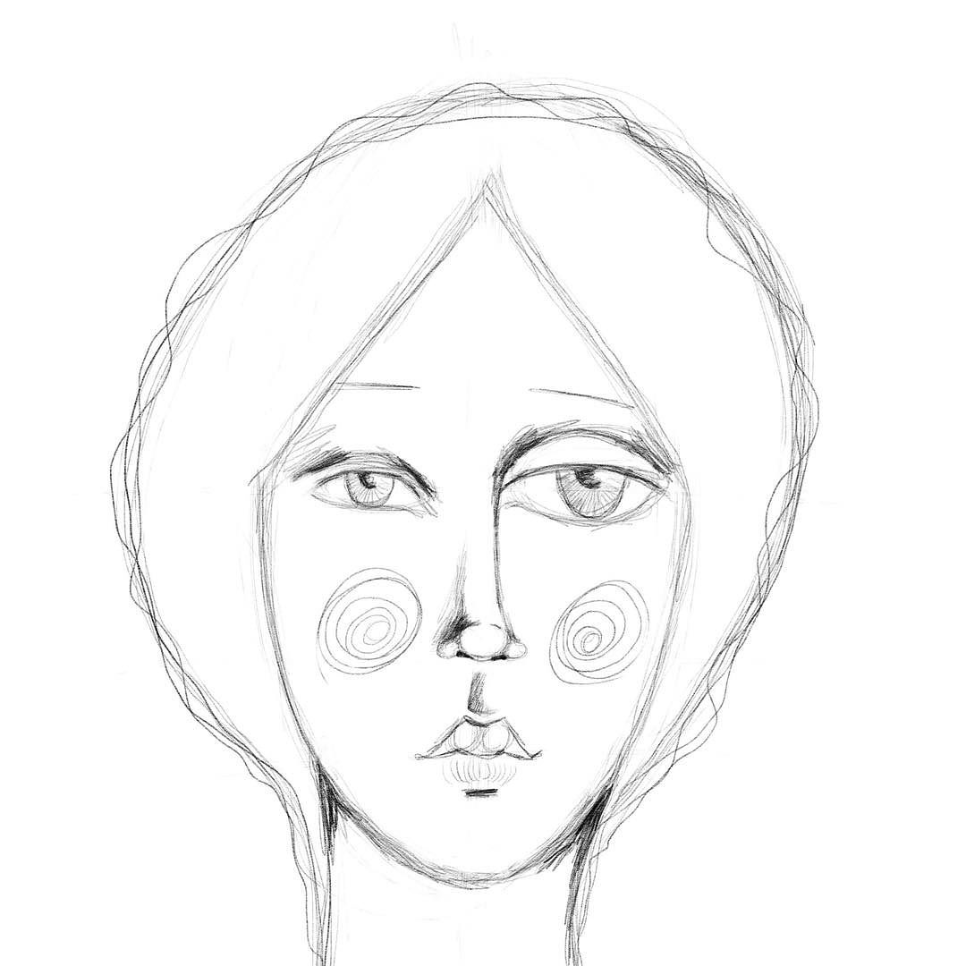 1080x1080 Digital Sketch With Ipad Pro And Apple Pencil.