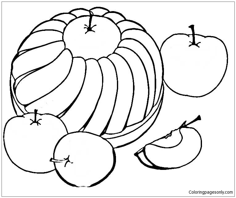 763x641 Sweet Apple Pie Coloring Page