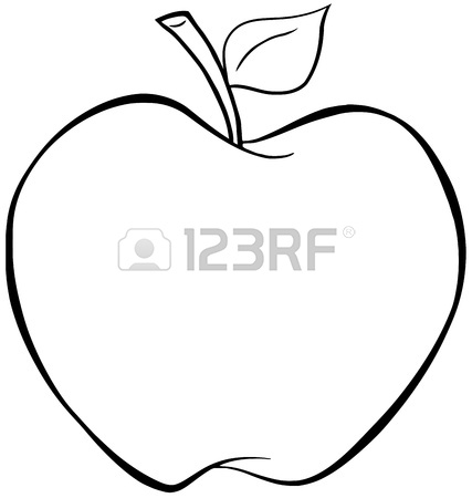 427x450 Apple With Red Outline Royalty Free Cliparts, Vectors, And Stock