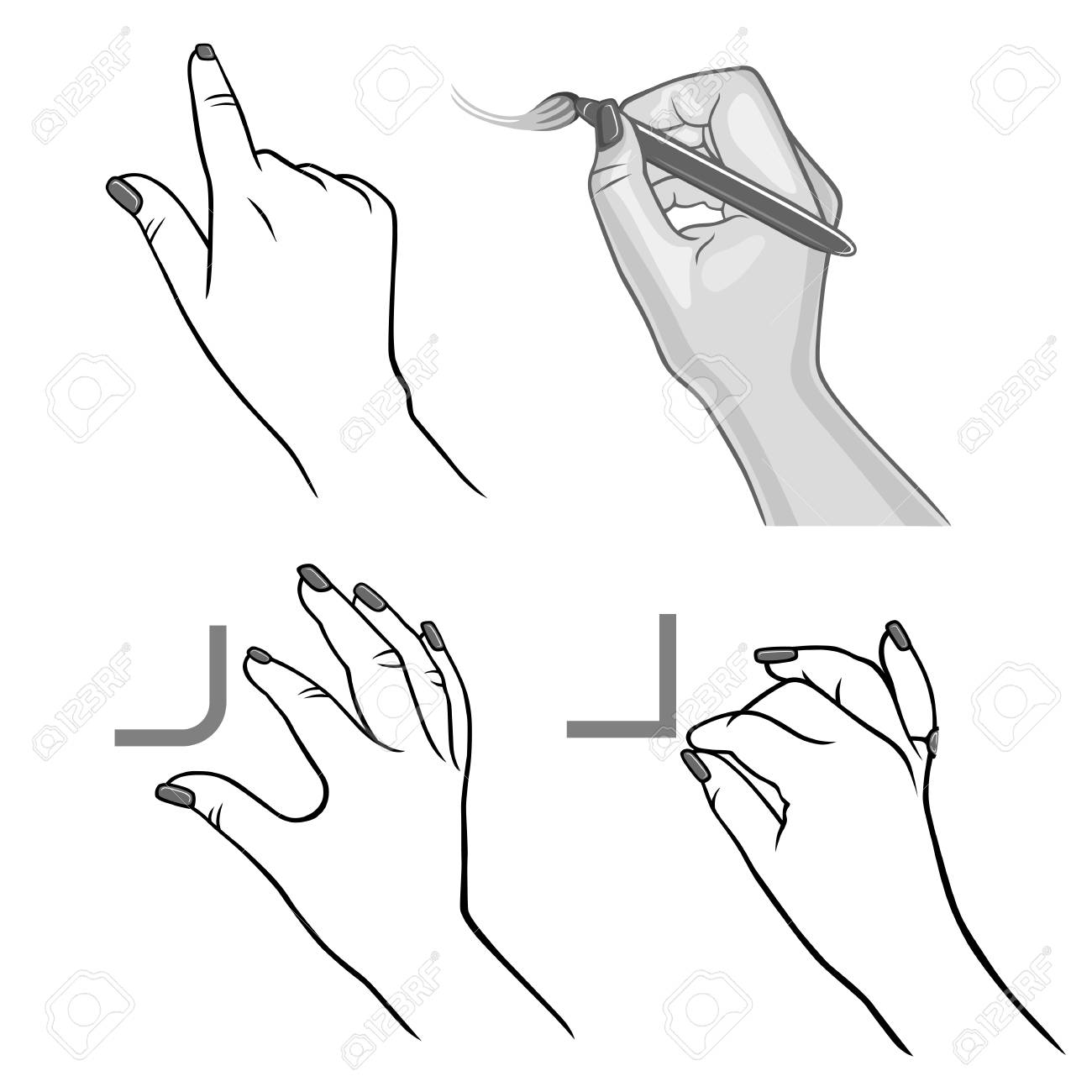 1300x1300 Demonstration Hands Bezier Curves Edition Process (Vector Graphics