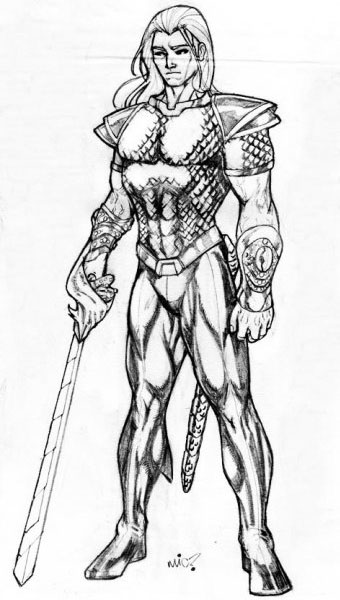 340x600 Sketch Aquaman By Micquestion