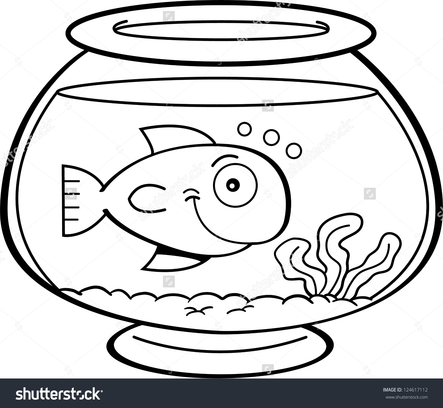 1500x1382 Fish Tank Clipart Black And White