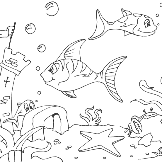 553x553 Aquarium And Fish Coloring Pages