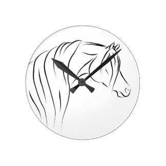 324x324 Arab Horse Wall Clocks Zazzle