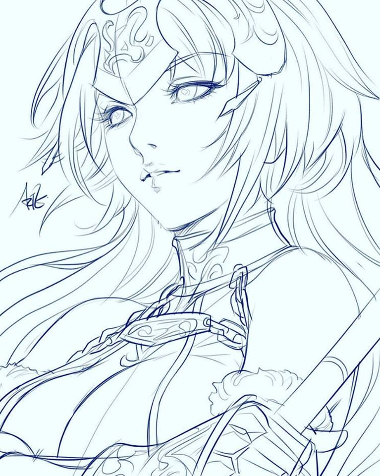 767x960 Jeanne D'Arc In Class Sketch From Fate As Requested By One Of My