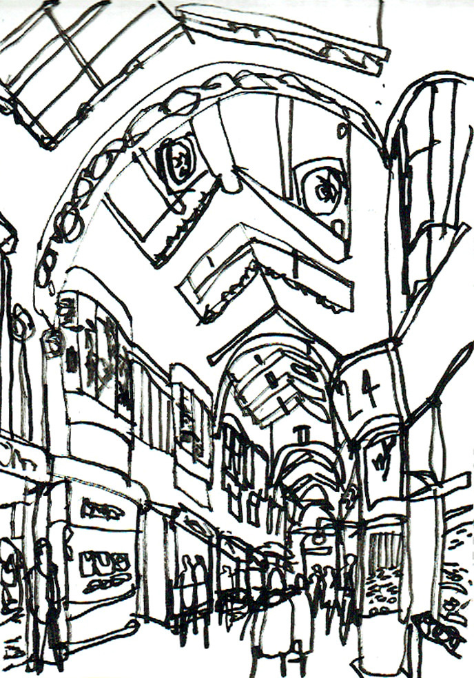 688x984 Burlington Arcade, London Not A Place To Linger Drawing