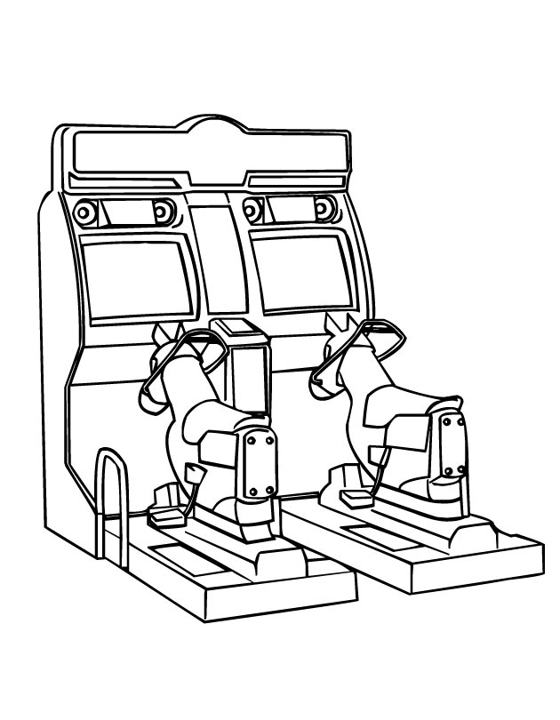 630x810 Printable Arcade Video Games Coloring Page
