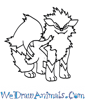 300x350 How To Draw Arcanine Pokemon
