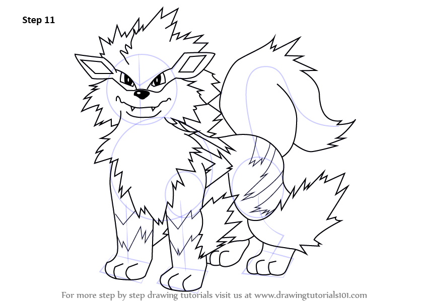 844x598 Learn How To Draw Arcanine From Pokemon (Pokemon) Step By Step