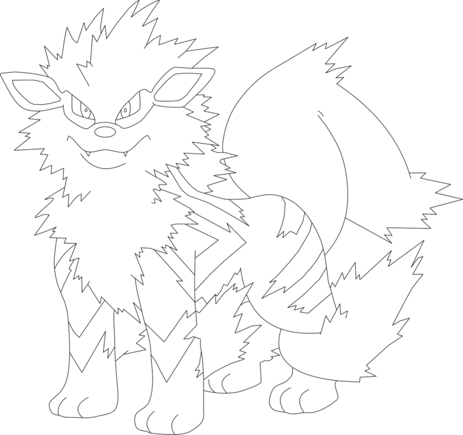 922x866 Lineart Of Arcanine By Inukawaiilover