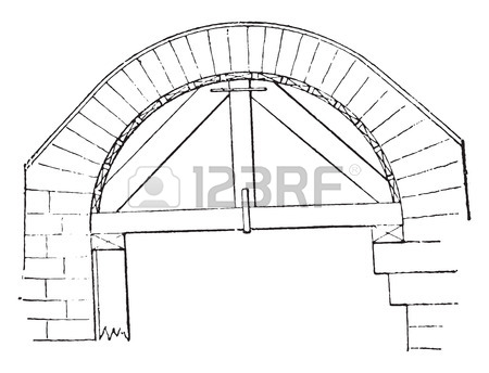 450x344 Hanger Small Semicircular Arch, Vintage Engraved Illustration