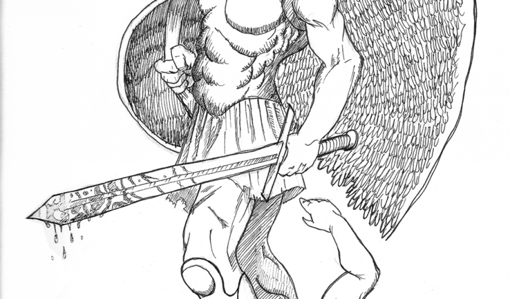 1024x600 Archangel Michael Tattoo Drawing Designs Endless Tattoo Designs