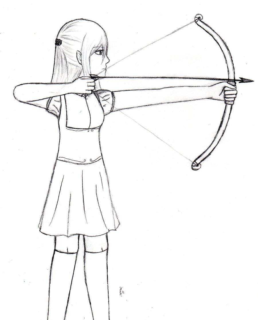 900x1119 Elf Girl With Bow And Arrow By Kelsey Chan12