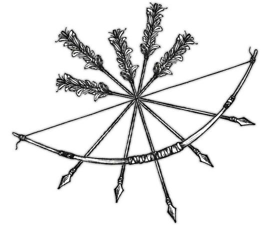 550x450 Amazing Five Arrows With Bow Tattoo Design Arrow Maker