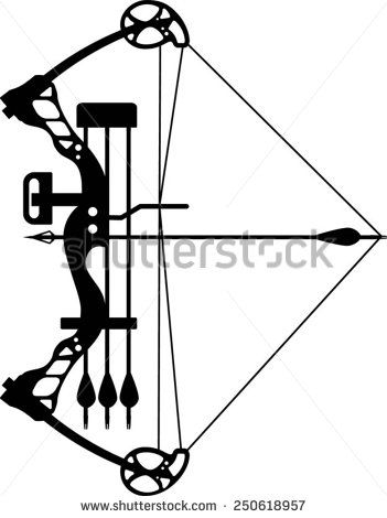 351x470 Compound Bow Drawing