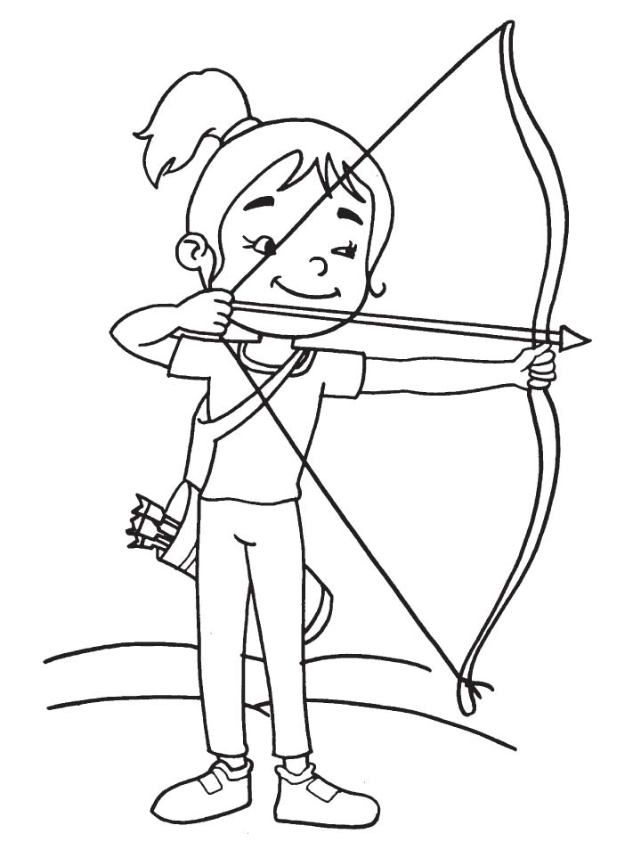 720x954 Cute Girl Archer Coloring Page Download Free Cute Girl Archer