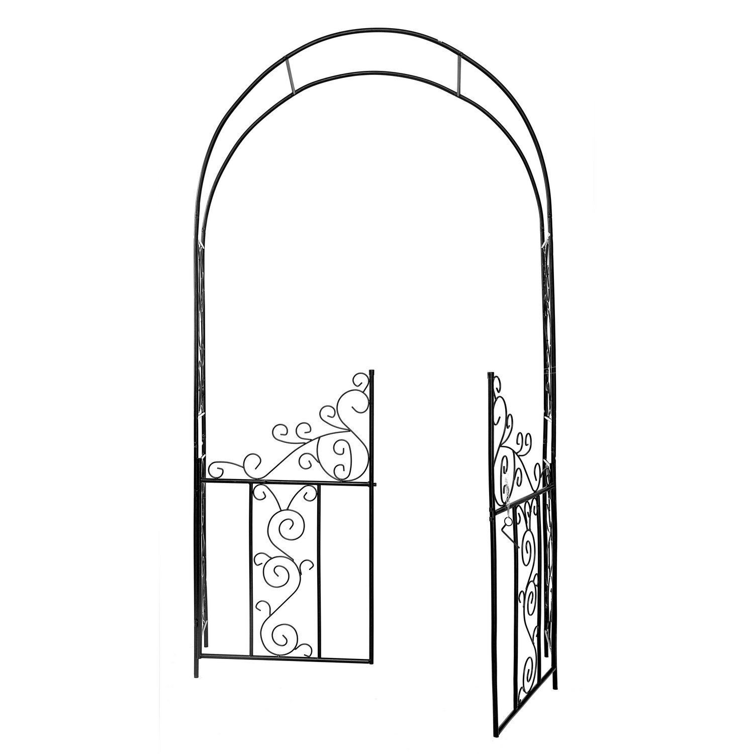 1500x1500 1.go Steel Garden Arch With Gate, 7'5 High X 4'2