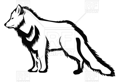 400x282 Arctic Fox Silhouette Royalty Free Vector Clip Art Image